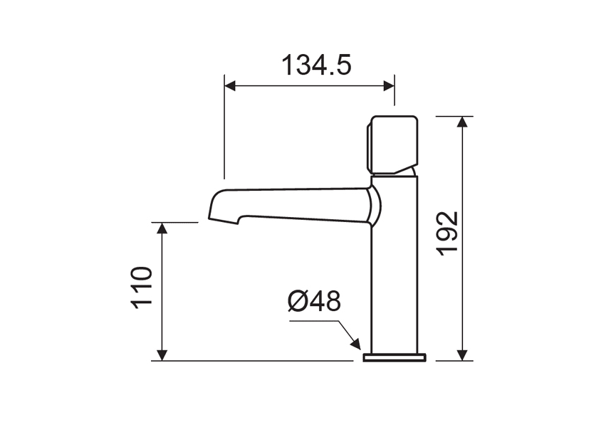 Grifo de lavabo Tívoli Lluvibath croquis 2