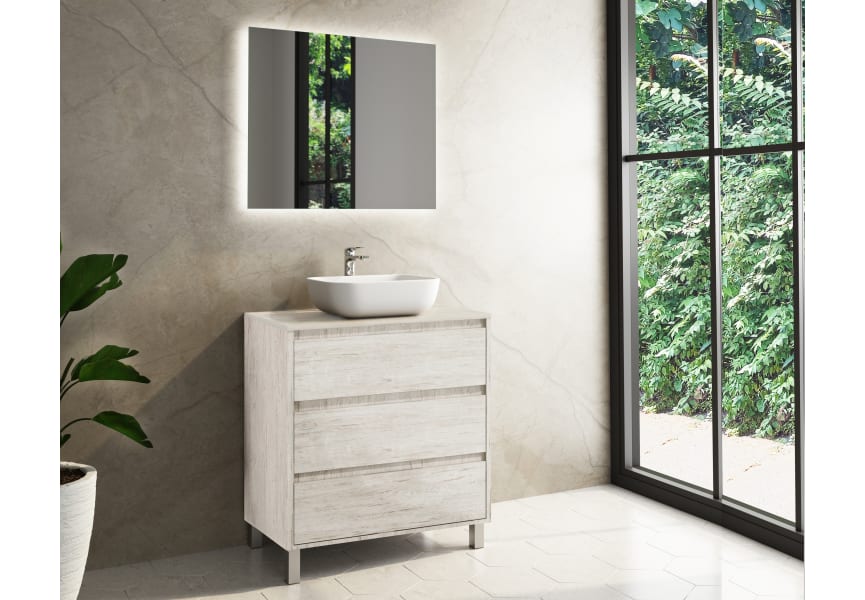 Mueble de baño con encimera de madera Boston Bruntec principal 4