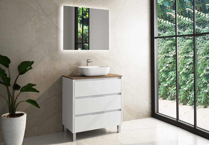 Mueble de baño con encimera de madera Boston Bruntec principal 4