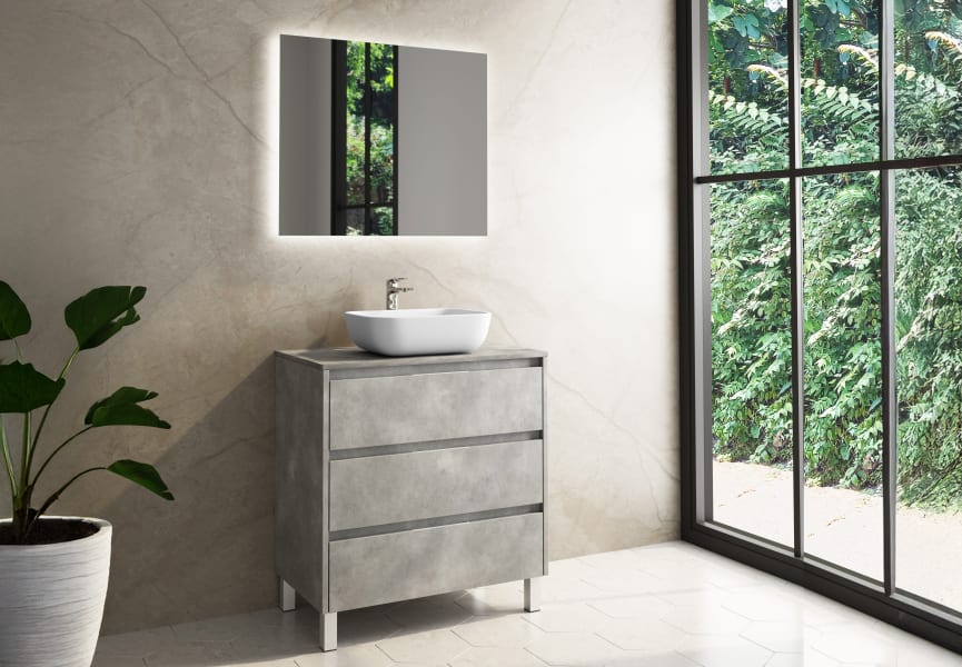 Mueble de baño con encimera de madera Boston Bruntec principal 2