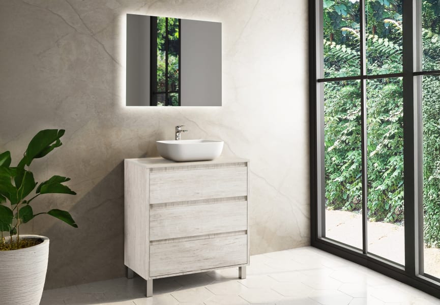 Mueble de baño con encimera de madera Boston Bruntec principal 3
