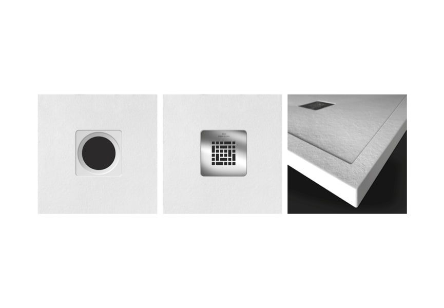 Plato de ducha de resina Arco de Bruntec detalle 7