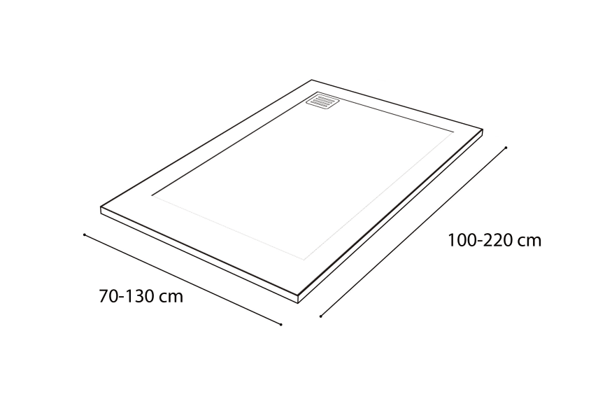 Plato de ducha Solid Surface Corian DuPont Centauro Hidronatur croquis 2