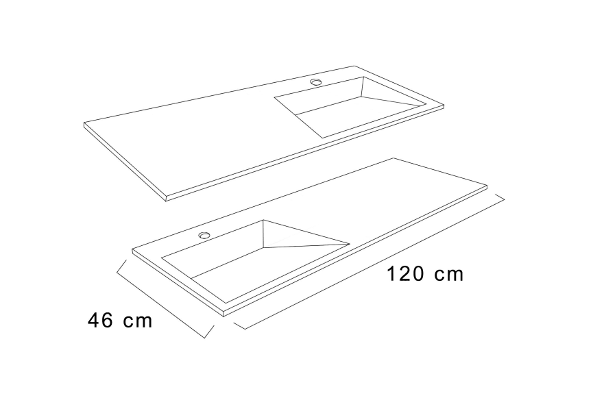 Lavabo de baño encastrado Cut Torvisco croquis 4