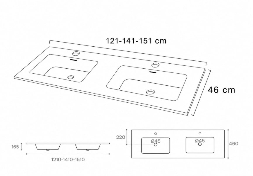 Lavabo encastrado Etna Art and bath croquis 1