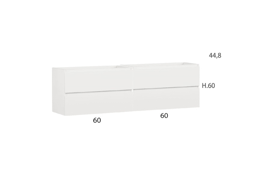 Mueble de baño color madera con encimera de madera Vilma Bruntec croquis 5