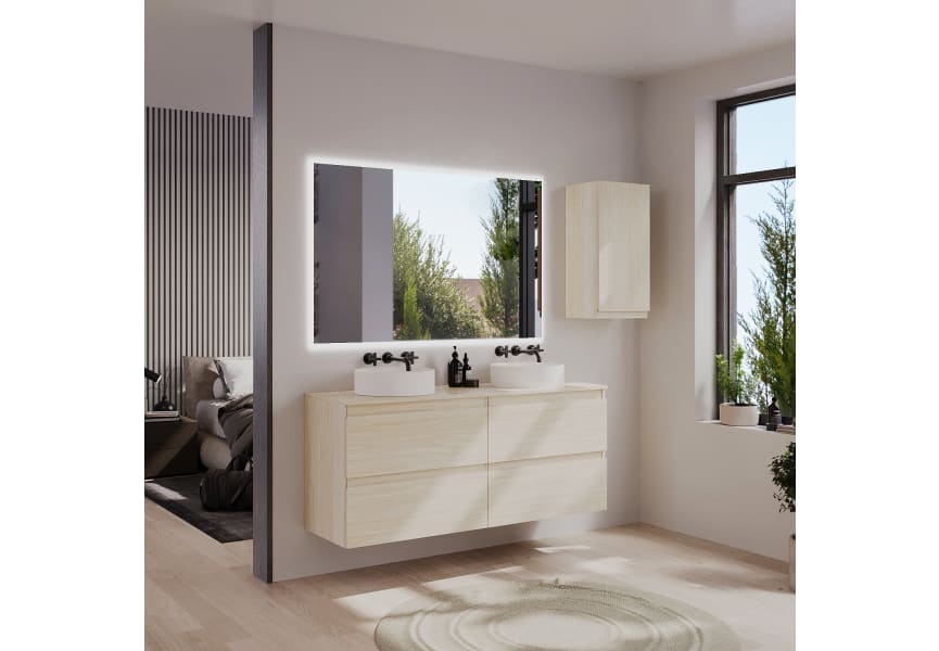 Mueble de baño color madera con encimera de madera Vilma Bruntec principal 0