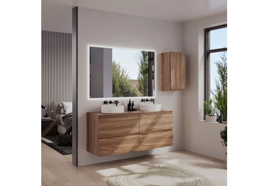Mueble de baño color madera con encimera de madera Vilma Bruntec principal 3