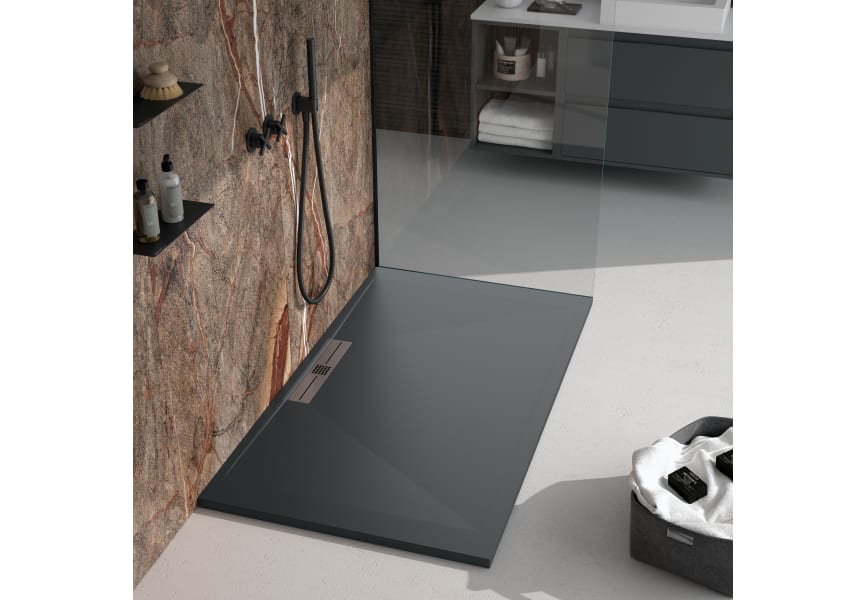 Plato de ducha de resina Design Tiden Bruntec Ambiente 3