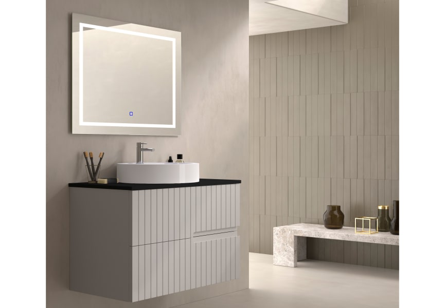 Mueble de baño con encimera piedra compactada negra Ebi Bruntec colores principal 3