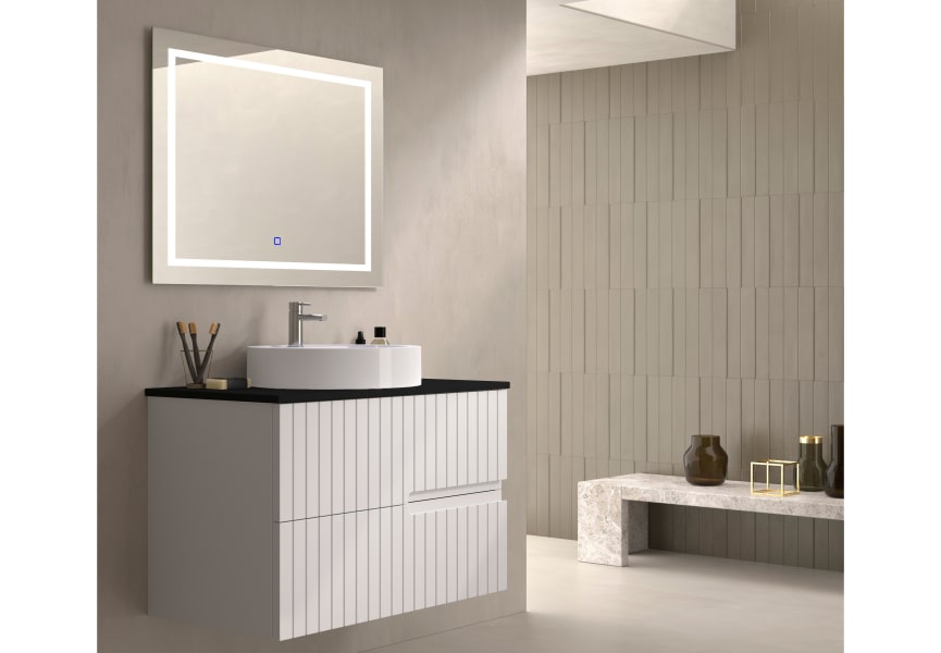 Mueble de baño con encimera piedra compactada negra Ebi Bruntec colores principal 1