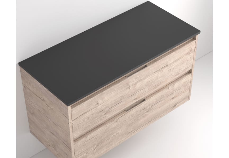 Mueble de baño con encimera piedra compactada negra Ebi Bruntec colores detalle 10