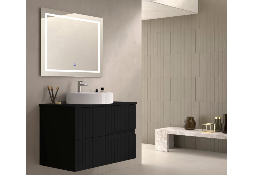 Mueble de baño con encimera piedra compactada negra Ebi Bruntec colores principal 2