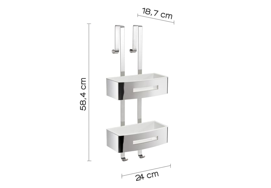 Estante doble colgable para ducha Poseidon Gedy croquis 4