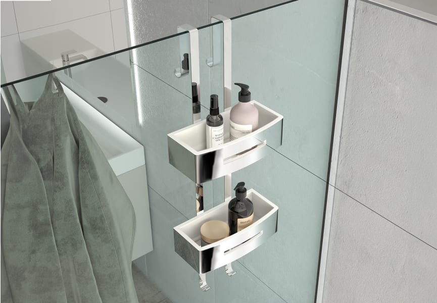 Estante doble colgable para ducha Poseidon Gedy ambiente 3