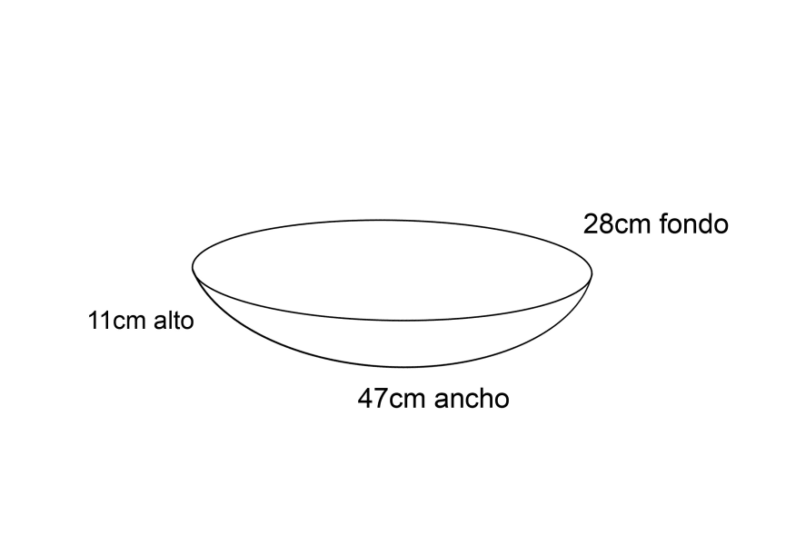 Lavabo sobre encimera Astra Solid fondo reducido Art and Bath croquis 2