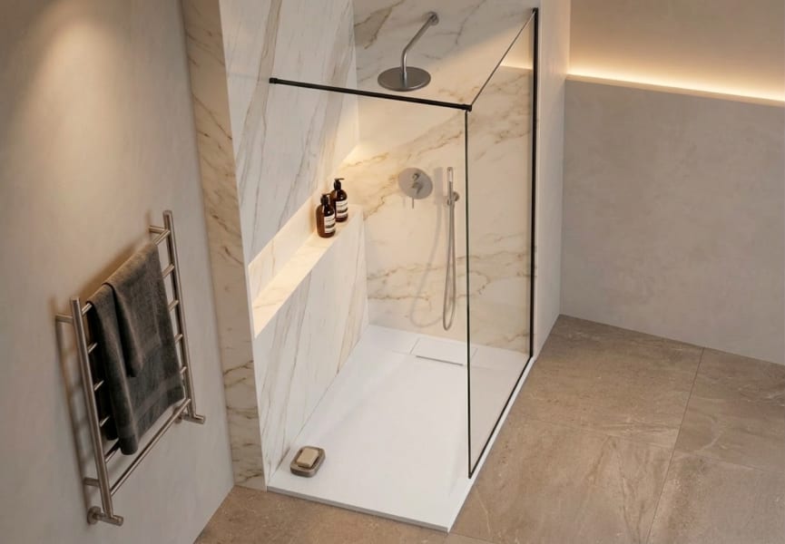 Kit plato de ducha con mampara Alana Bruntec detalle 1