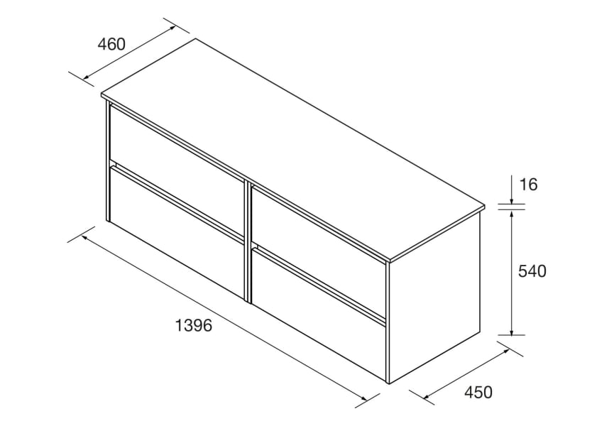 Mueble de baño con encimera de madera Noja Salgar croquis 11