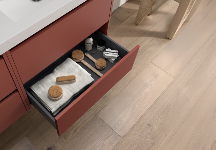Mueble de baño con encimera de madera Noja Salgar detalle 9
