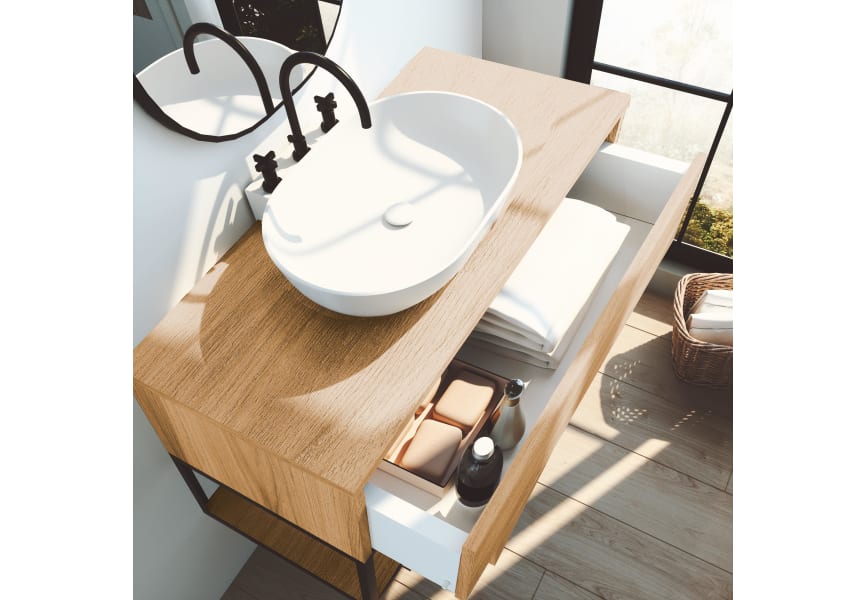 Conjunto mueble de baño con lavabo sobre encimera Sensi Inve principal 3