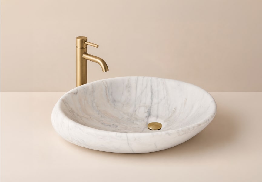 Lavabo de mármol natural Corino Bruntec ambiente 2