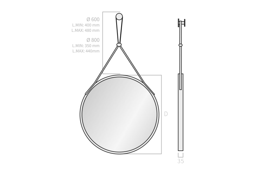 Espejo de baño Brento Bruntec croquis 4