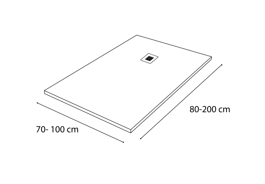 Plato de ducha Solid Surface Perseo Hidronatur croquis 2