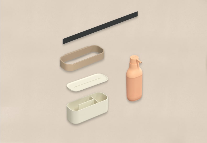 Set modular para lavabo con guía a pared Alife de Cosmic detalle 1