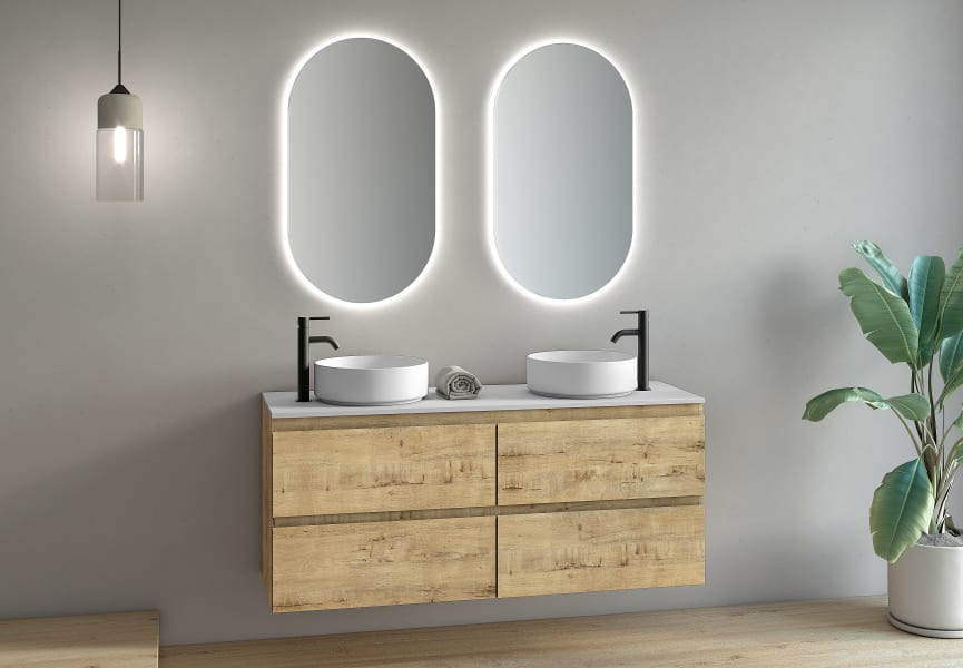 Mueble de baño con encimera de madera Roma Bruntec principal 5