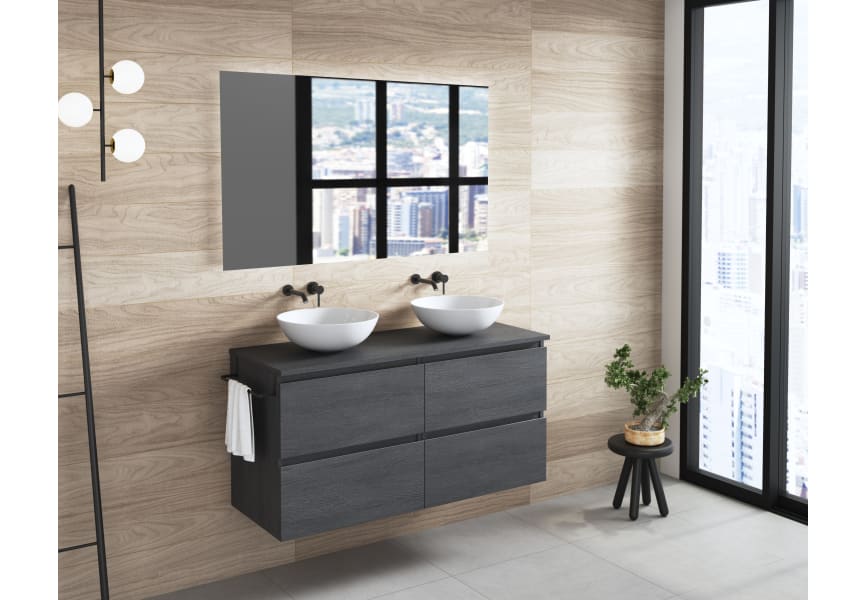 Mueble de baño con encimera de madera Roma Bruntec principal 2