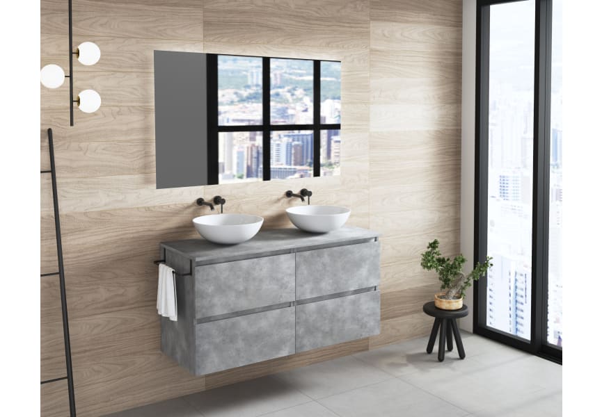 Mueble de baño con encimera de madera Roma Bruntec principal 4