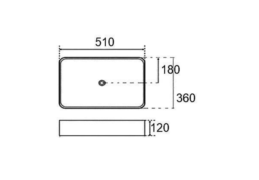 Lavabo sobre encimera Aero Bruntec croquis 6
