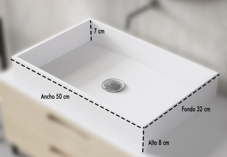 Lavabo sobre encimera Square Bruntec detalle 1
