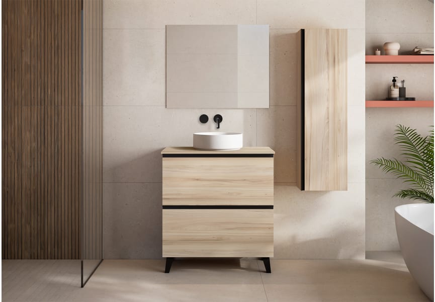 Mueble de baño con encimera de MDF Hidrófuga de madera Granada Visobath principal 1