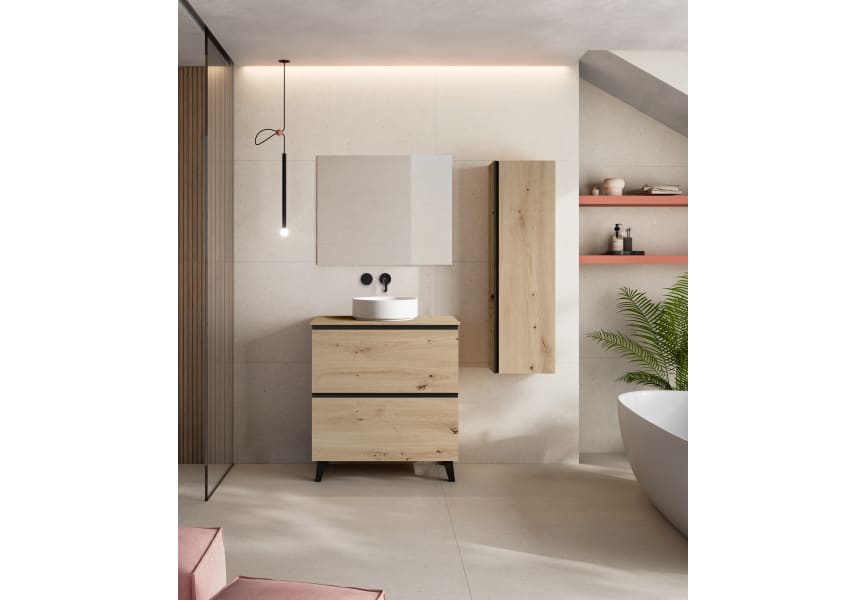 Mueble de baño con encimera de MDF Hidrófuga de madera Granada Visobath principal 3