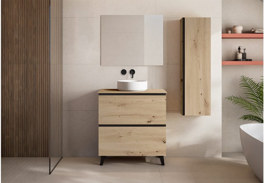 Mueble de baño con encimera de MDF Hidrófuga de madera Granada Visobath principal 2