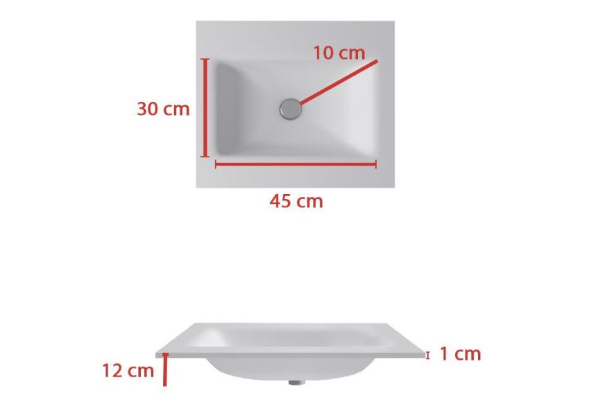 Lavabo encastrado Italia Bruntec croquis 1