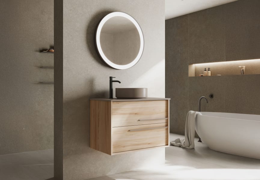 Mueble de baño con encimera de madera Aqua Viso principal 0