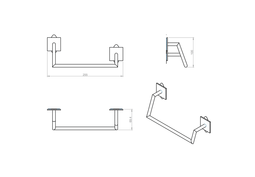 Toallero de baño Stick Cosmic croquis 3
