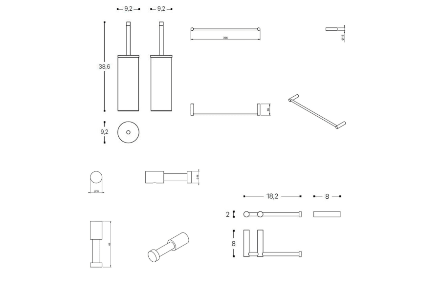 Conjunto de accesorios de baño Logic Cosmic croquis 5