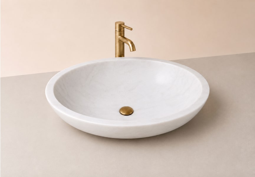 Lavabo de mármol natural Bol Bruntec detalle 1