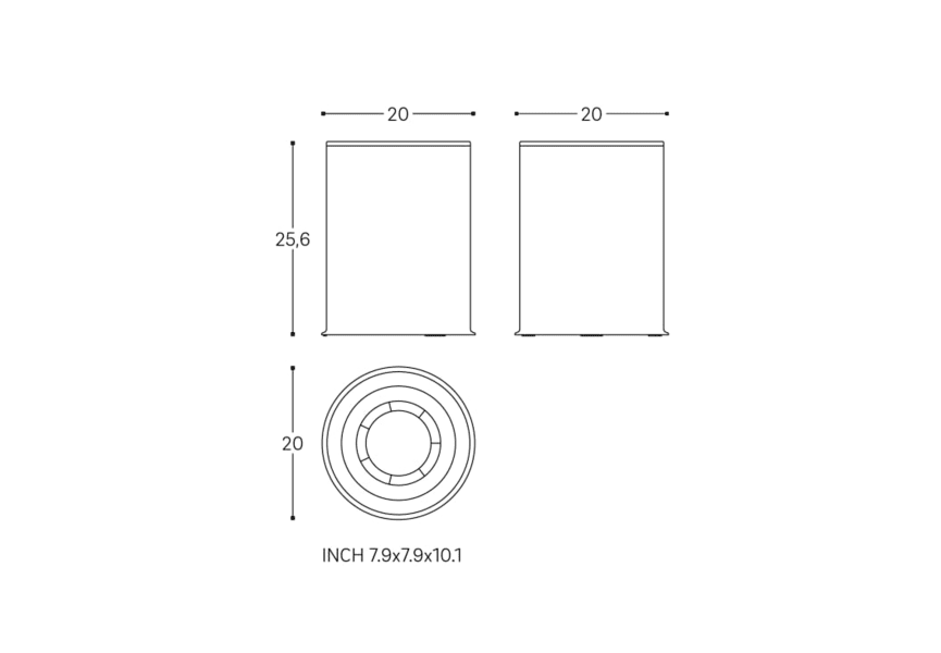 Papelera de baño 5L de Cosmic Architect S+ negro mate de 20x20x25.6 cm