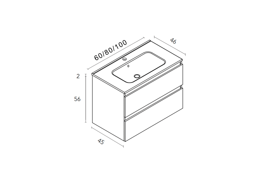 Conjunto mueble de baño Kena Royo croquis 13