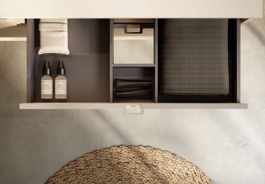 Mueble de baño con encimera de madera Logika Royo detalle 7