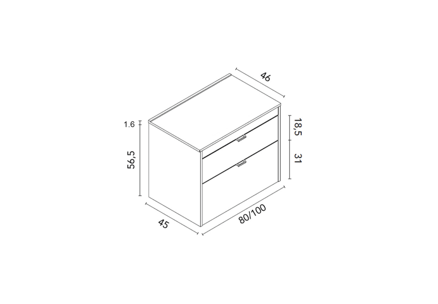 Mueble de baño con encimera de madera Logika Royo croquis 8
