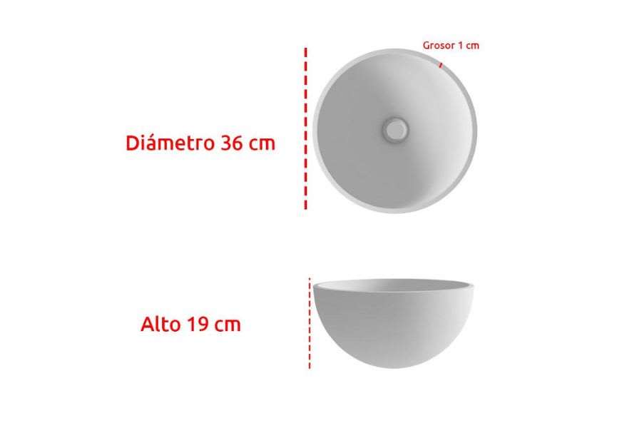 Lavabo sobre encimera Fruit Bruntec croquis 2