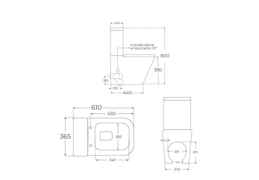 Inodoro compacto Venecia Fossil Natura croquis 2