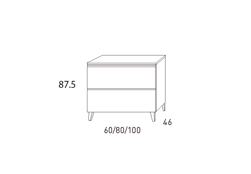 Mueble de baño con encimera de HDF Compatech Granada Visobath croquis 11