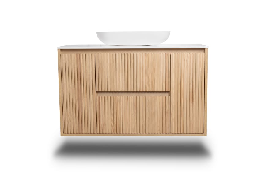 Mueble de baño madera maciza con encimera de solid surface Alpes 13 Bruntec detalle 3