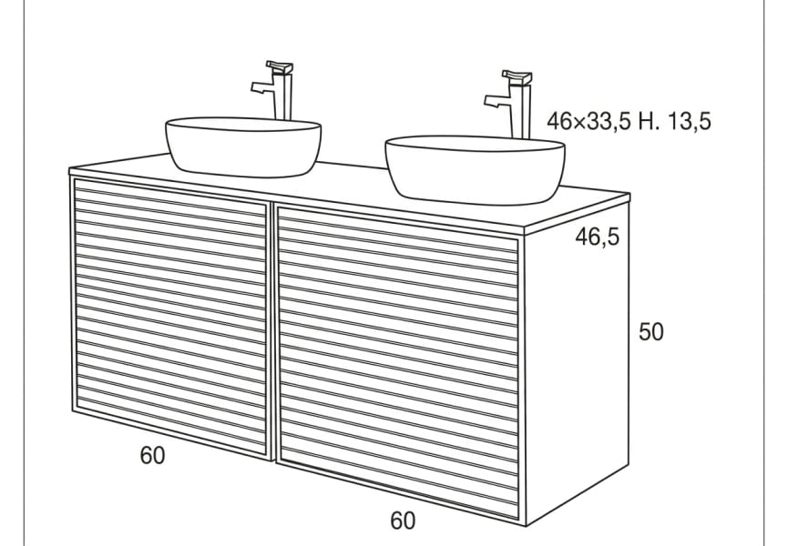 Conjunto mueble de baño Zenit Sanchis croquis 5